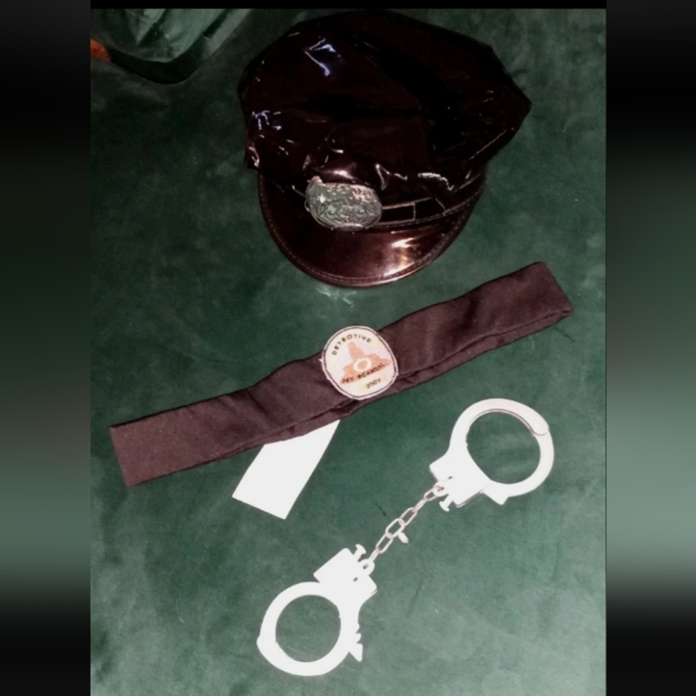 New 3PC Dreamy Deputy Police Sexy Cop Costume! Cap/Hat Belt & Cuffs. Adult Women